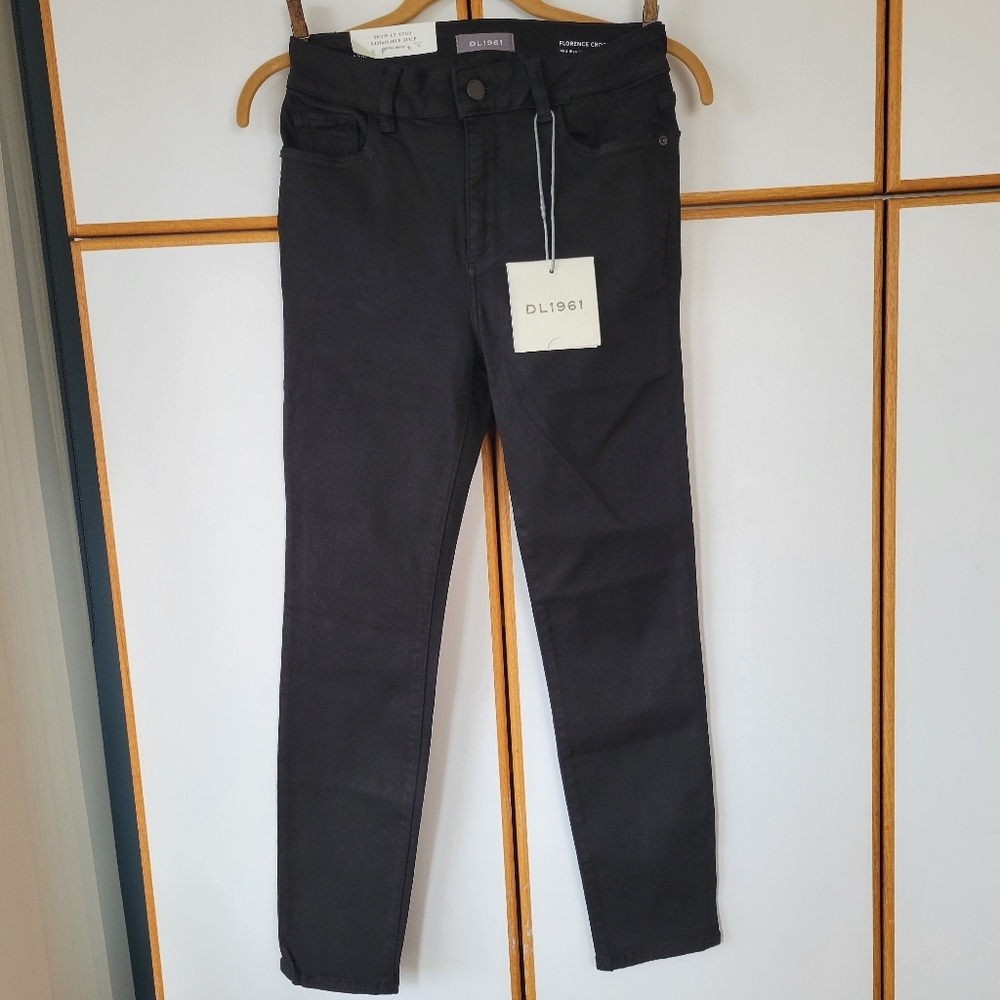 NWT DL1961 Florence Cropped Jeans 27 Mid Rise Skinny Black